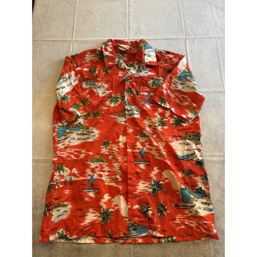 ISLANDER HAWAIIAN CAMP SHIRT TROPICAL BEACH RESORT PRINT SIZE L - Picture 1 of 5